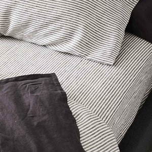 Everything Bed Linen Set - Ink + Shadow Stripe