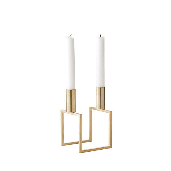 Kubus Line Candleholder - Brass