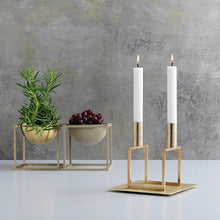 Load image into Gallery viewer, Kubus Line Candleholder - Brass